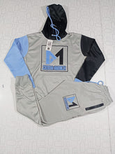 Load image into Gallery viewer, Baby Blue &amp; Grey Jogger Suit
