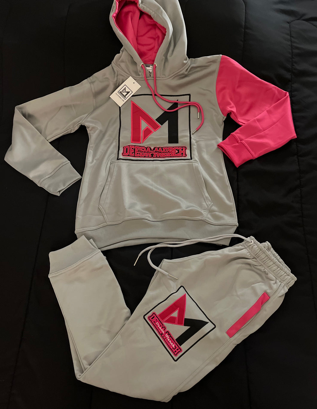 Hot Pink & Grey Jogger Suit